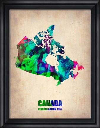 Framed Canada Watercolor Map Print
