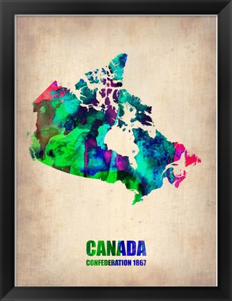 Framed Canada Watercolor Map Print