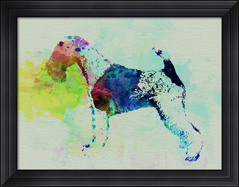 Framed Fox Terrier Watercolor Print