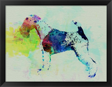 Framed Fox Terrier Watercolor Print