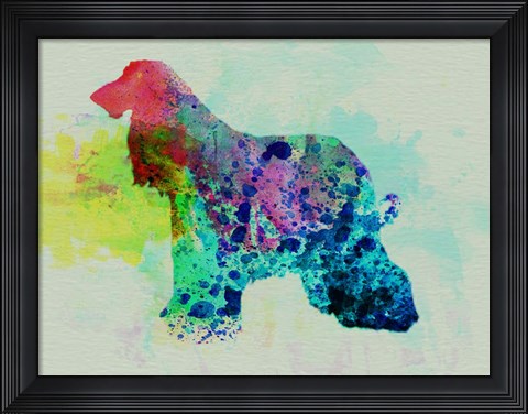 Framed Afghan Hound Watercolor Print