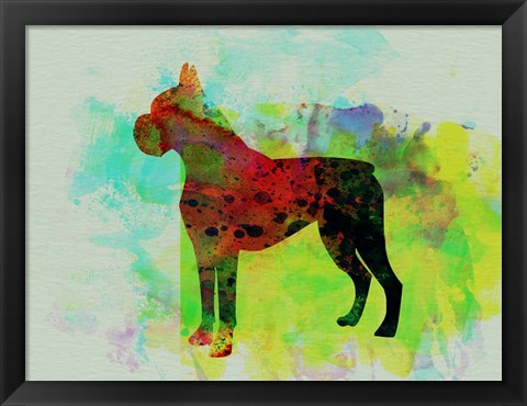 Framed Boxer Watercolor Print