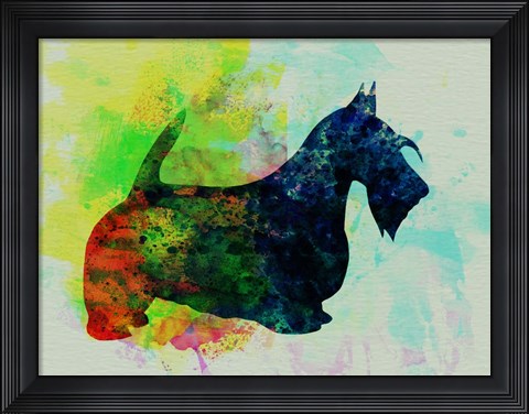 Framed Scottish Terrier Watercolor Print