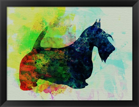 Framed Scottish Terrier Watercolor Print