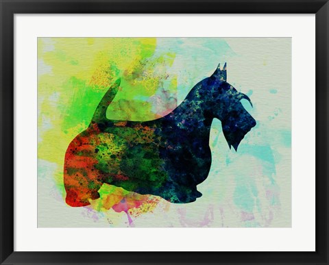 Framed Scottish Terrier Watercolor Print