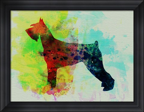 Framed Giant Schnauzer Watercolor Print