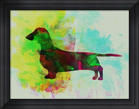 Framed Dachshund Watercolor Print