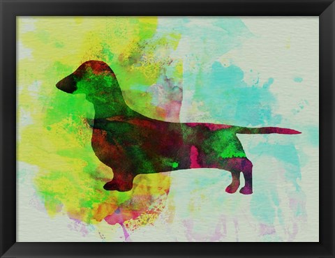 Framed Dachshund Watercolor Print