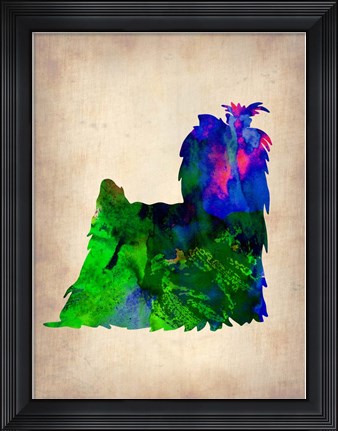 Framed Yorkshire Terrier Watercolor Print