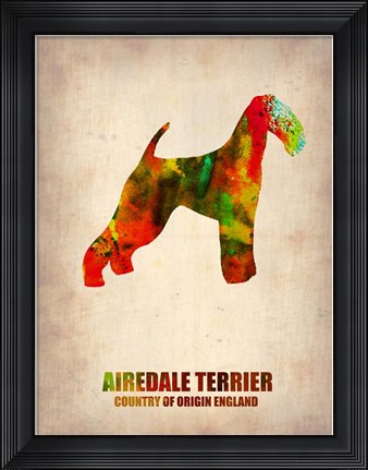 Framed Airedale Terrier Print