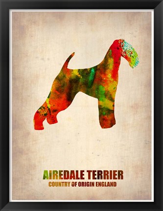 Framed Airedale Terrier Print