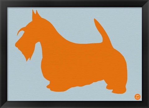 Framed Scottish Terrier Orange Print