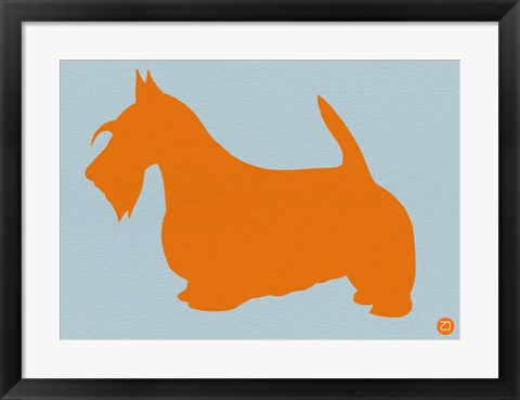 Framed Scottish Terrier Orange Print