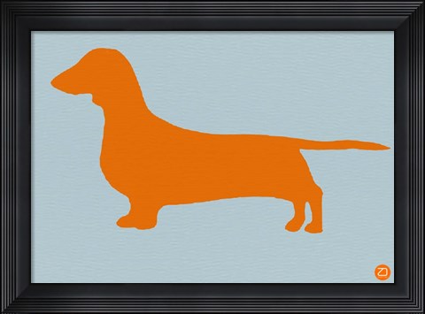 Framed Dachshund Orange Print
