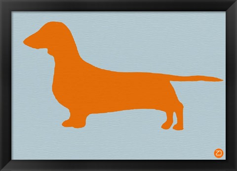 Framed Dachshund Orange Print