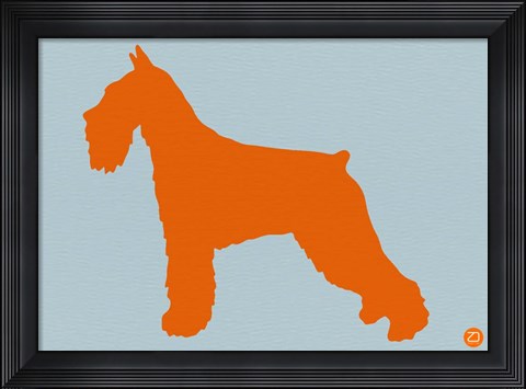Framed Standard Schnauzer Orange Print