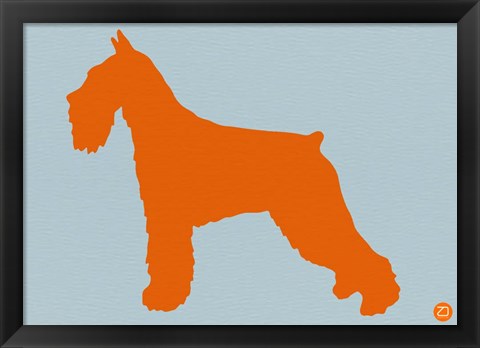 Framed Standard Schnauzer Orange Print