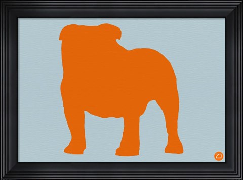 Framed French Bulldog Orange Print