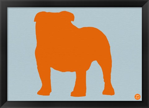 Framed French Bulldog Orange Print