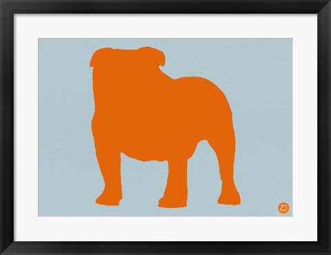 Framed French Bulldog Orange Print