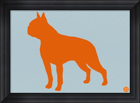 Framed Boston Terrier Orange Print