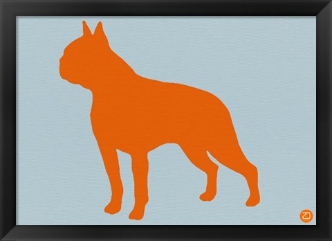 Framed Boston Terrier Orange Print