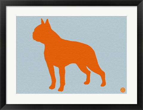 Framed Boston Terrier Orange Print