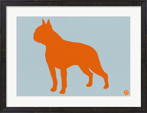 Framed Boston Terrier Orange Print