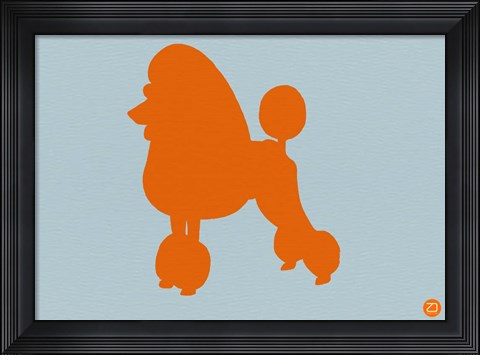 Framed French Poodle Orange Print