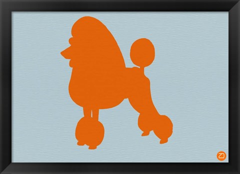 Framed French Poodle Orange Print