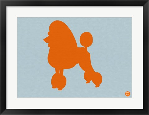 Framed French Poodle Orange Print
