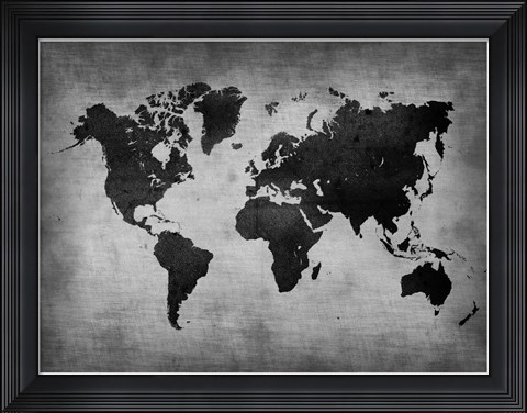 Framed World  Map 8 Print