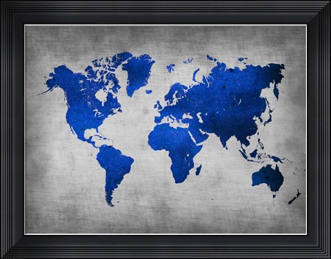 Framed World  Map 10 Print