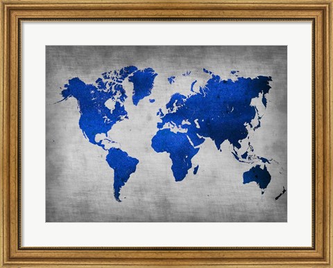 Framed World  Map 10 Print