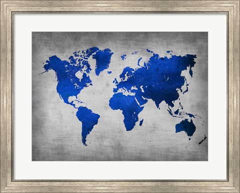 Framed World  Map 10 Print