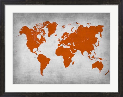 Framed World Map 14 Print