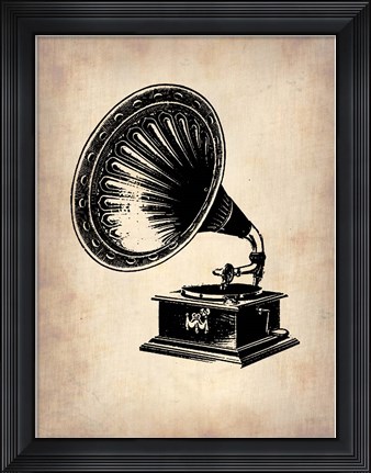 Framed Gramophone 1 Print