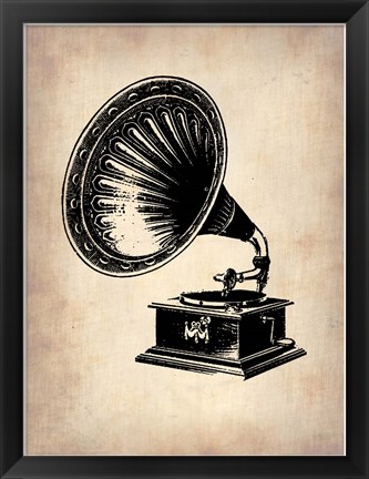 Framed Gramophone 1 Print