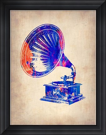 Framed Gramophone 2 Print
