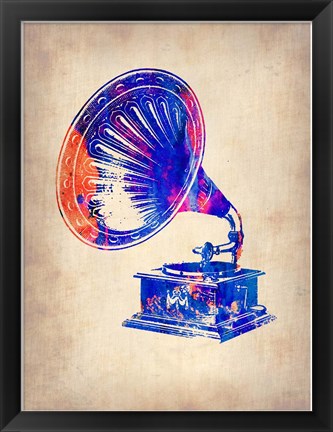 Framed Gramophone 2 Print