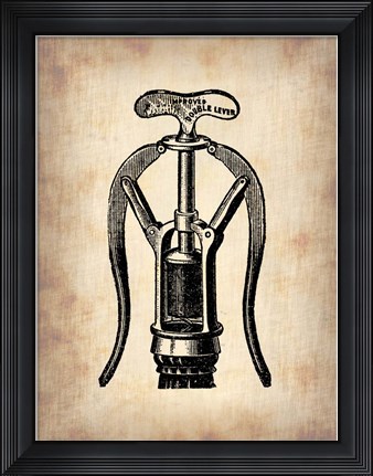 Framed Vintage Wine Opener 1 Print