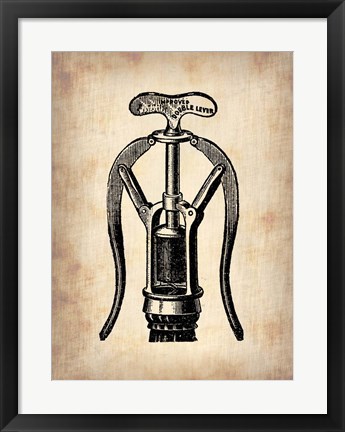 Framed Vintage Wine Opener 1 Print