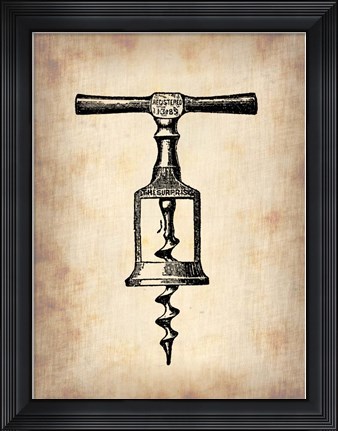 Framed Vintage Wine Opener 2 Print