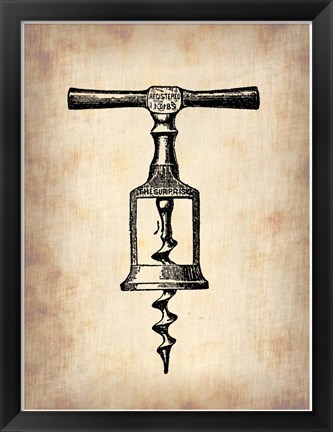 Framed Vintage Wine Opener 2 Print