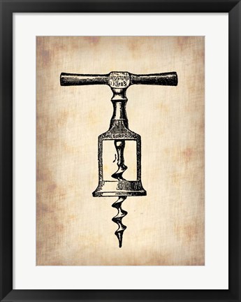 Framed Vintage Wine Opener 2 Print