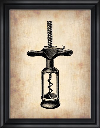Framed Vintage Wine Opener 3 Print