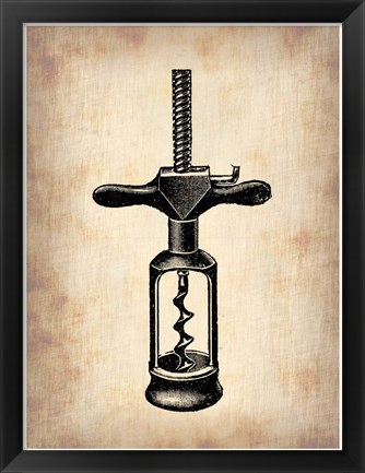 Framed Vintage Wine Opener 3 Print