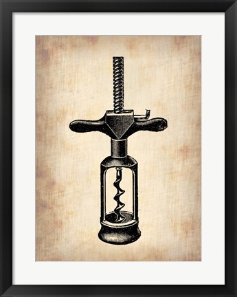 Framed Vintage Wine Opener 3 Print