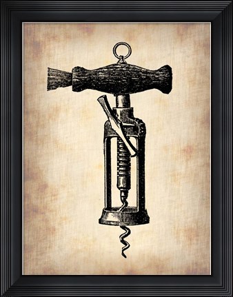Framed Vintage Wine Opener 4 Print