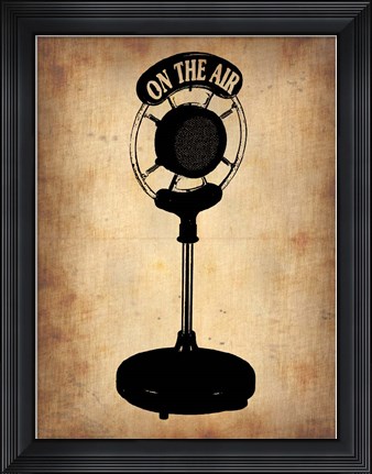 Framed Vintage Radio Microphone Print